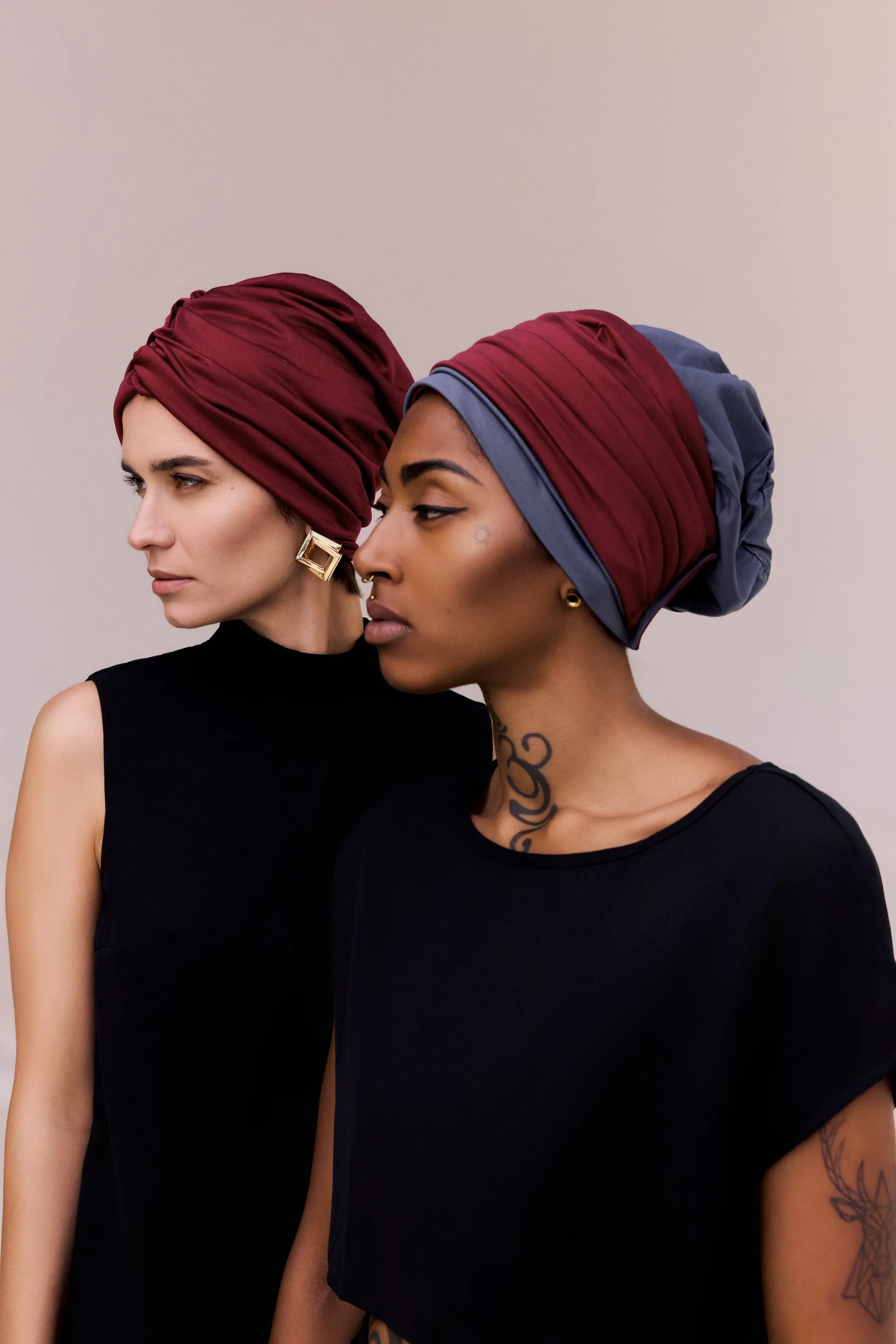 Glückstuch Turban aus ägyptischer Baumwolle, elegant gebunden